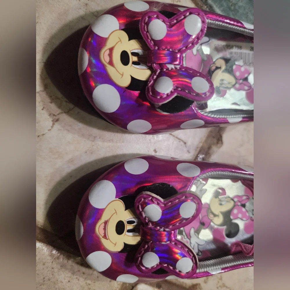 Disney Baby Walker Shoes Pink White Minnie Mouse